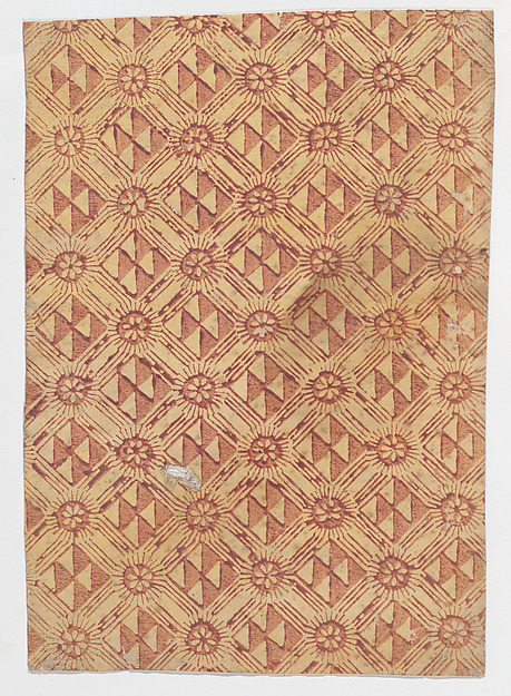 Anonymous, Sheet with overall pattern of triangles and rosettes