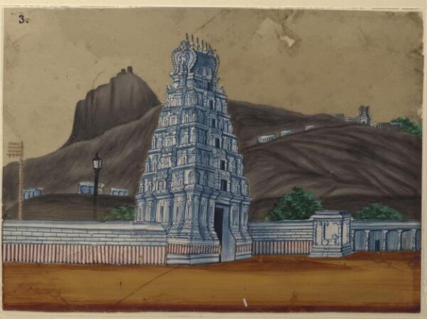 Unknown, One of sixteen paintings of unidentified South Indian temples.