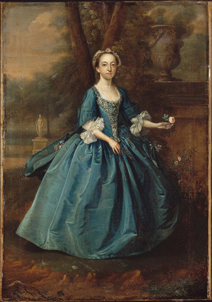 Arthur Devis, Portrait of a Woman Standing in a Garden