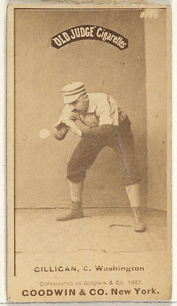 Goodwin & Company, Andrew Bernard "Barney" Gilligan, Catcher, Washington Nationals, from the Old Judge series (N172) for Old Judge Cigarettes