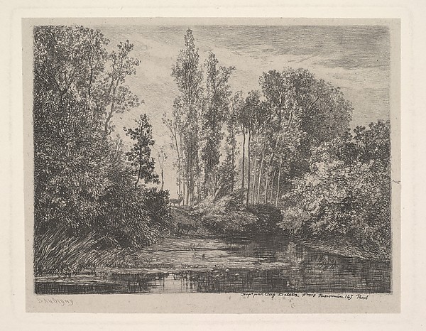 Charles-François Daubigny, Stags at the Water's Edge