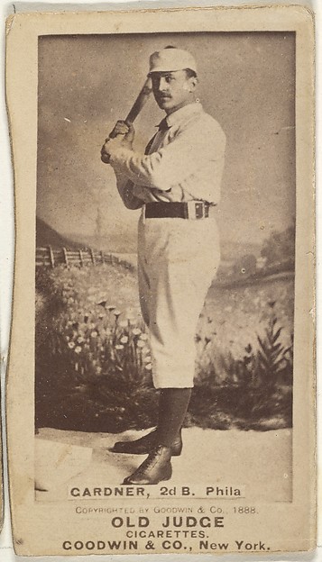 Goodwin & Company, Franklin Washington "Gid" Gardner, 2nd Base, Philadelphia, from the Old Judge series (N172) for Old Judge Cigarettes