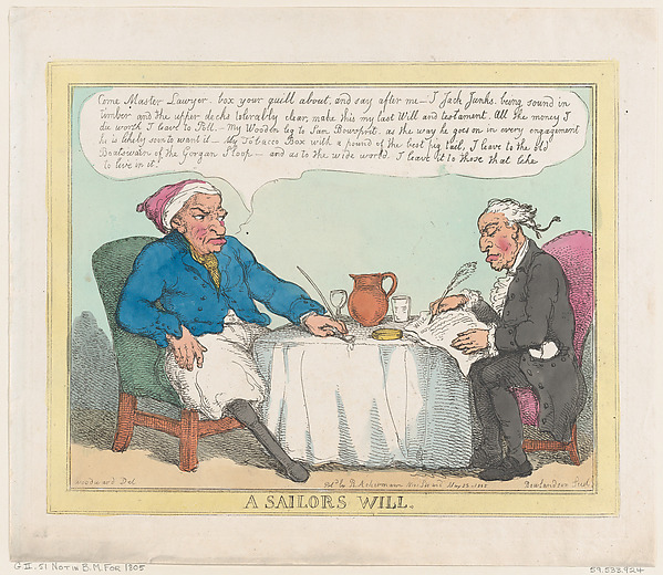 Thomas Rowlandson, A Sailor's Will