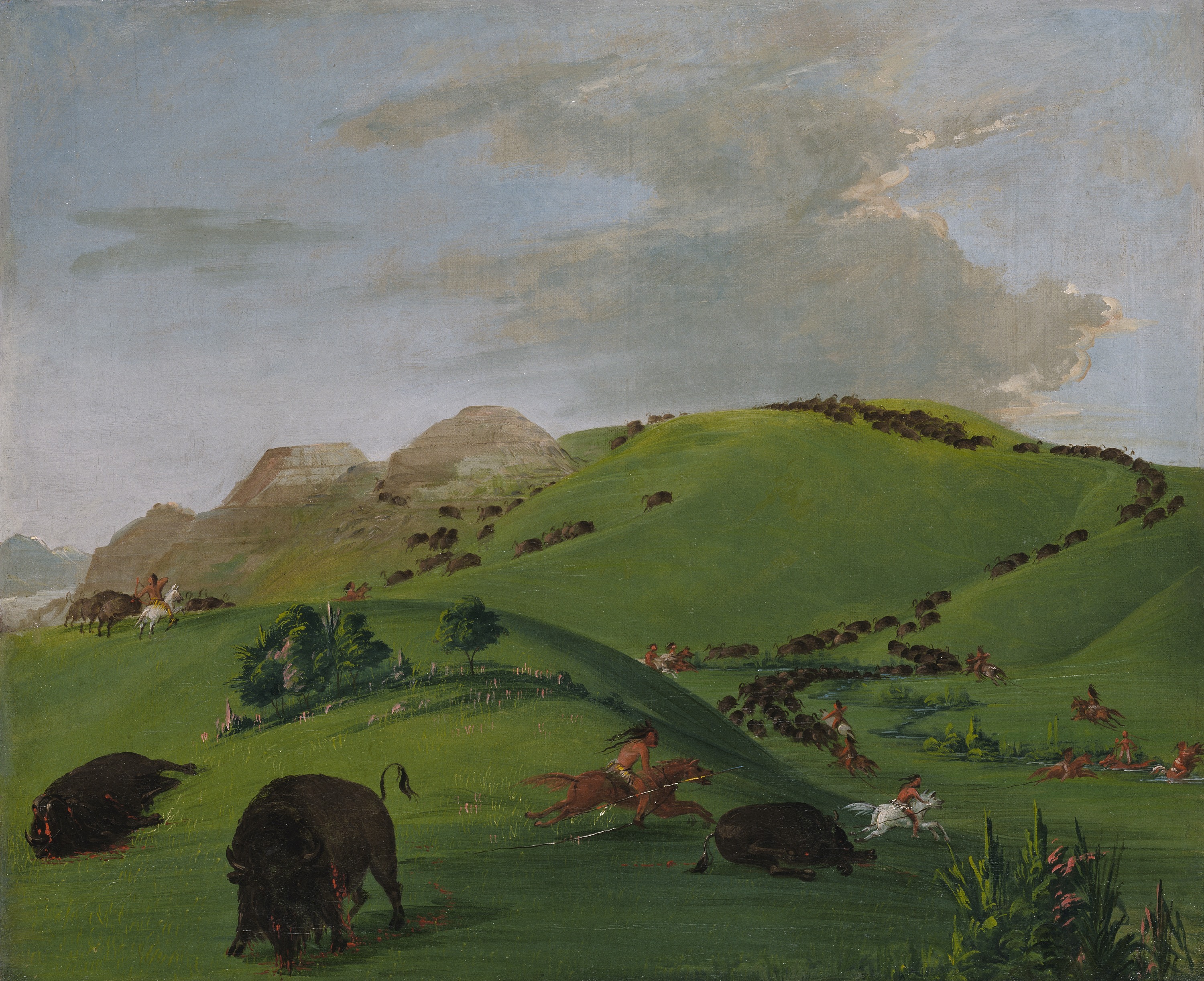 George Catlin, Buffalo Chase, Mouth of the Yellowstone