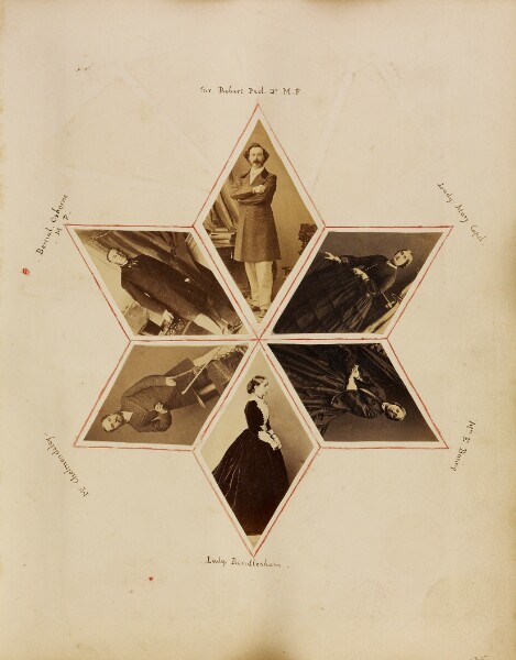 Unknown, [Photo collage of six cartes-de-visite forming a six point star]