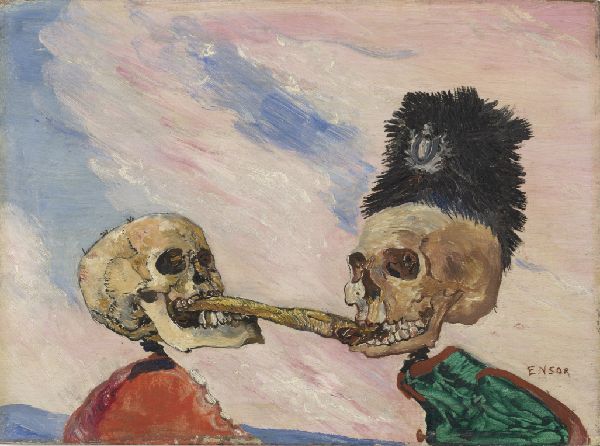 James Ensor, Skeletons Fighting Over a Pickled Herring