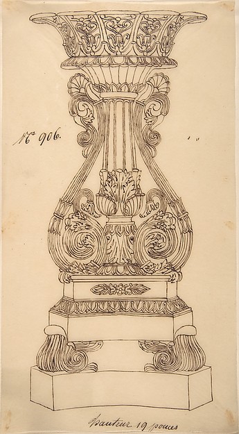 Anonymous, French, 19th century, Design for a Candlestick