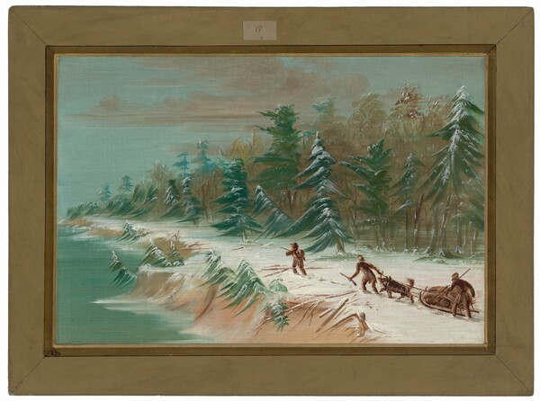 George Catlin, Returning to Fort Frontenac by Sled.  February 1679