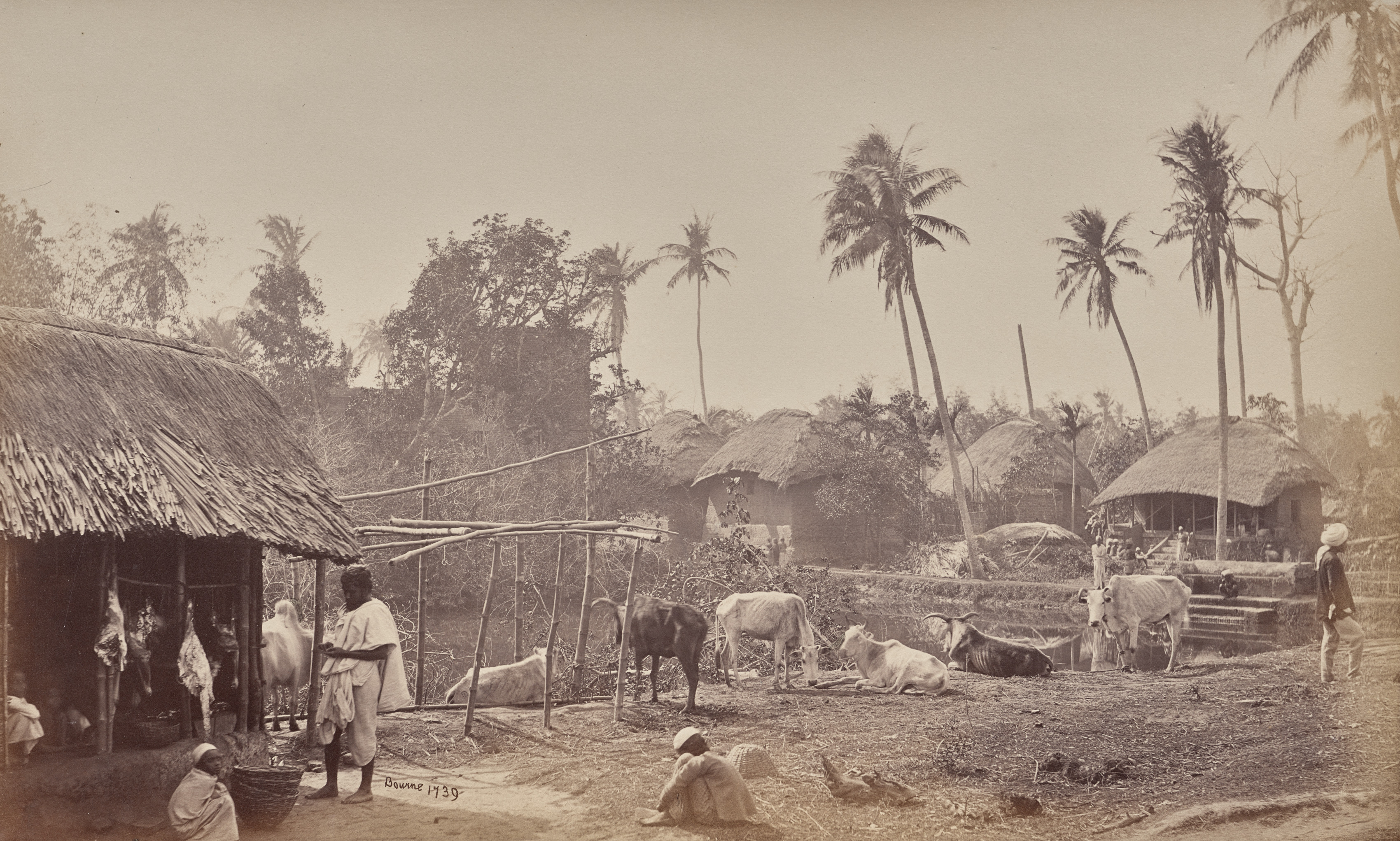 Samuel Bourne, A Village Scene, Near Calcutta