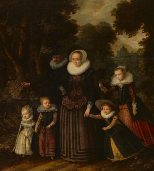 anonymous, Portrait of a Couple and Four Children