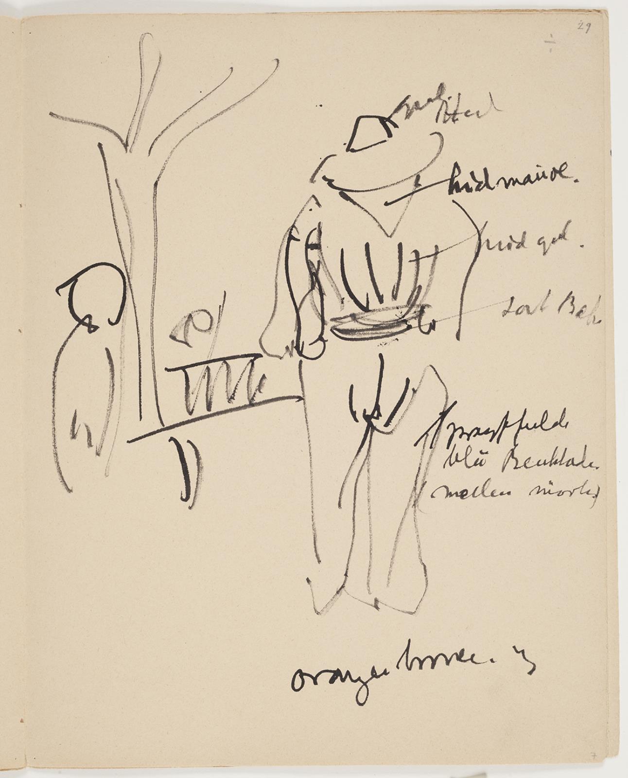 J.A. Jerichau (II), Kompositionstudie med farvenotater