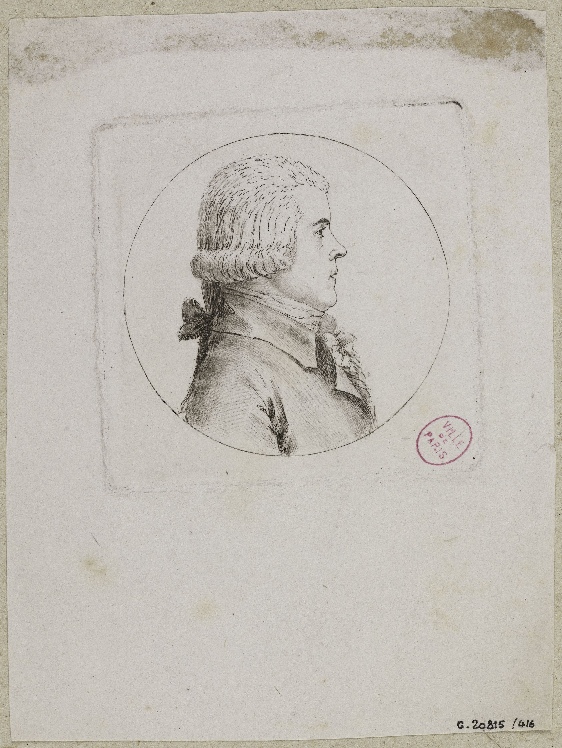 Edmé Quenedey, Portrait d'un homme, fin XVIIIème siècle/début XIXème siècle
