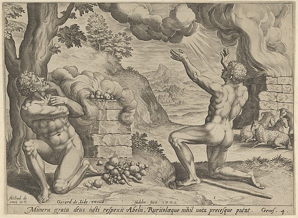 Johann Sadeler I, The Sacrifice of Abel, plate 1 from "The Story of Cain and Abel"
