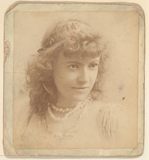 Kinney Brothers Tobacco Company, Miss Morris, from the Actresses series (N246), Type 2, issued by Kinney Brothers to promote Sporting Extra Cigarettes