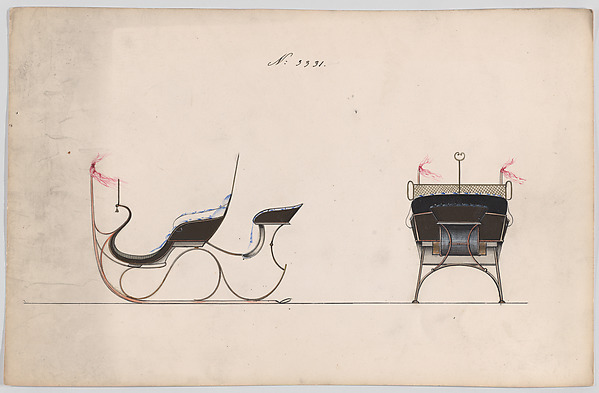 Brewster & Co., Design for Rumble Sleigh, no. 3331