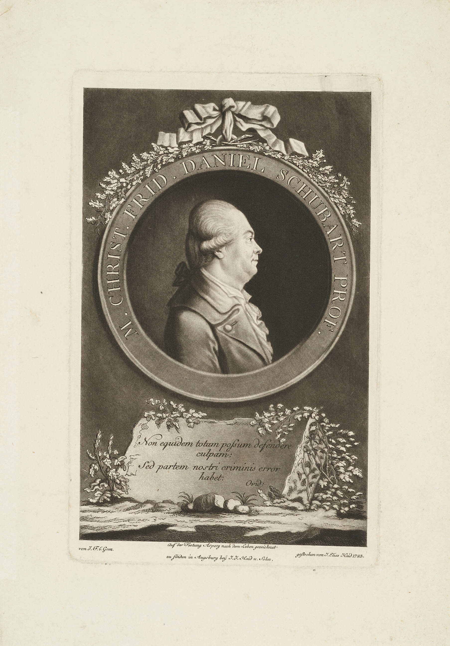 Johann Elias Haid, Bildnis Christian Friedrich Daniel Schubart