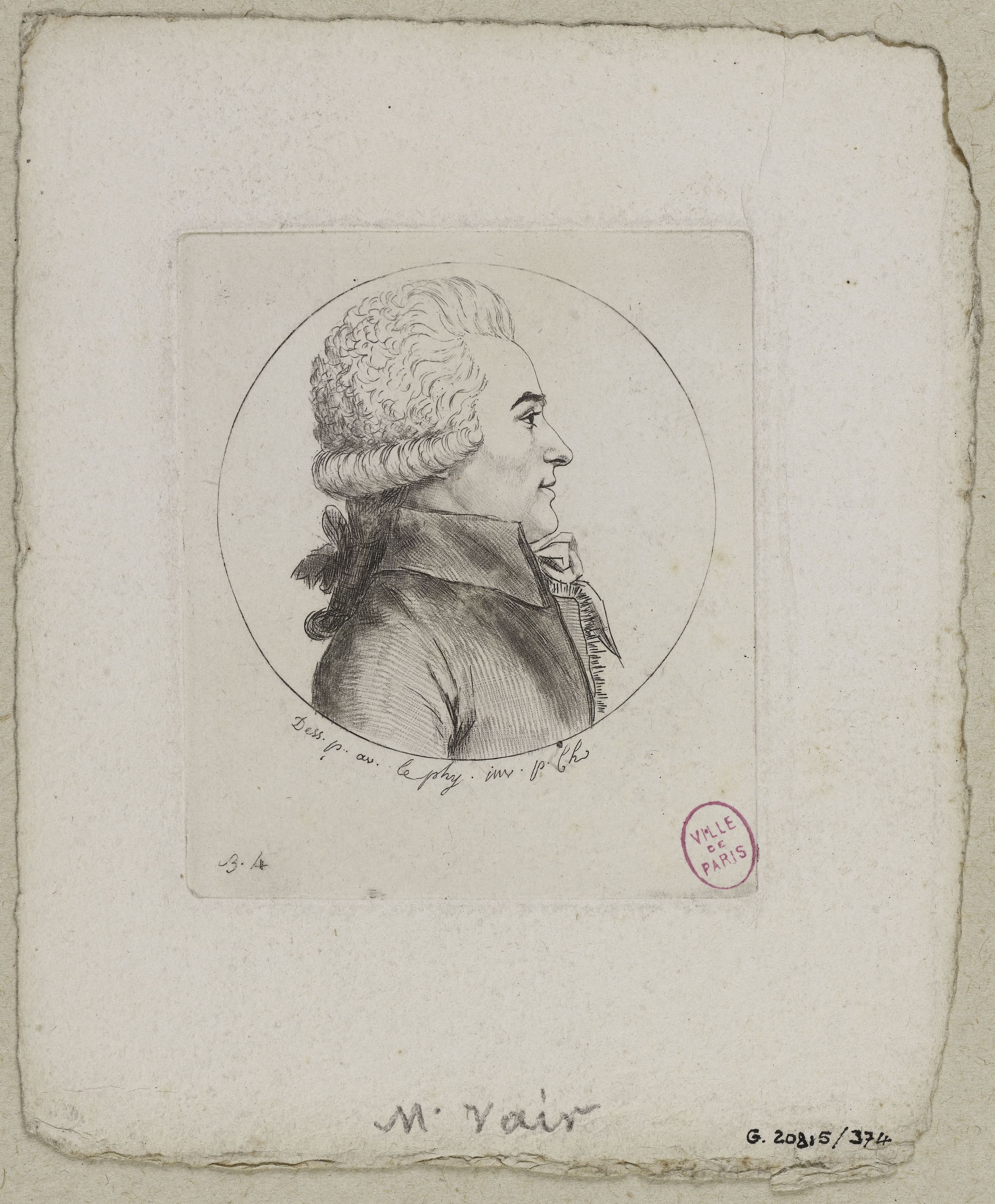 Edmé Quenedey, Portrait de Monsieur Vair