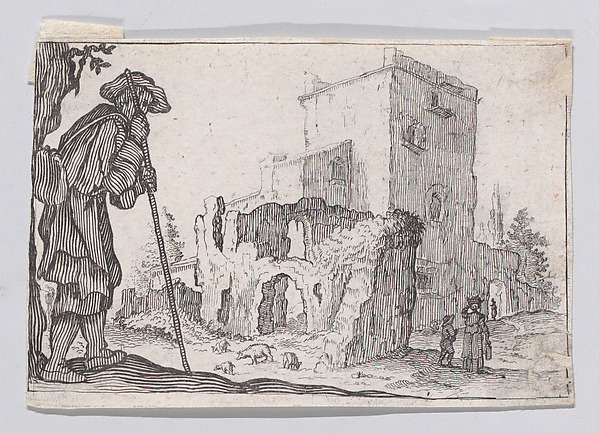 Anonymous, Reverse Copy of Le Patre et les Ruines (The Shepherd and the Ruins), from "Les Caprices" Series A, The Florence Set