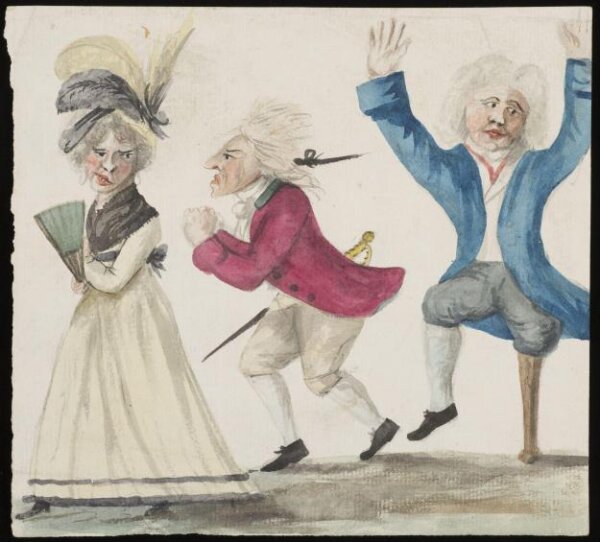 Unknown, A lady and two gentlemen