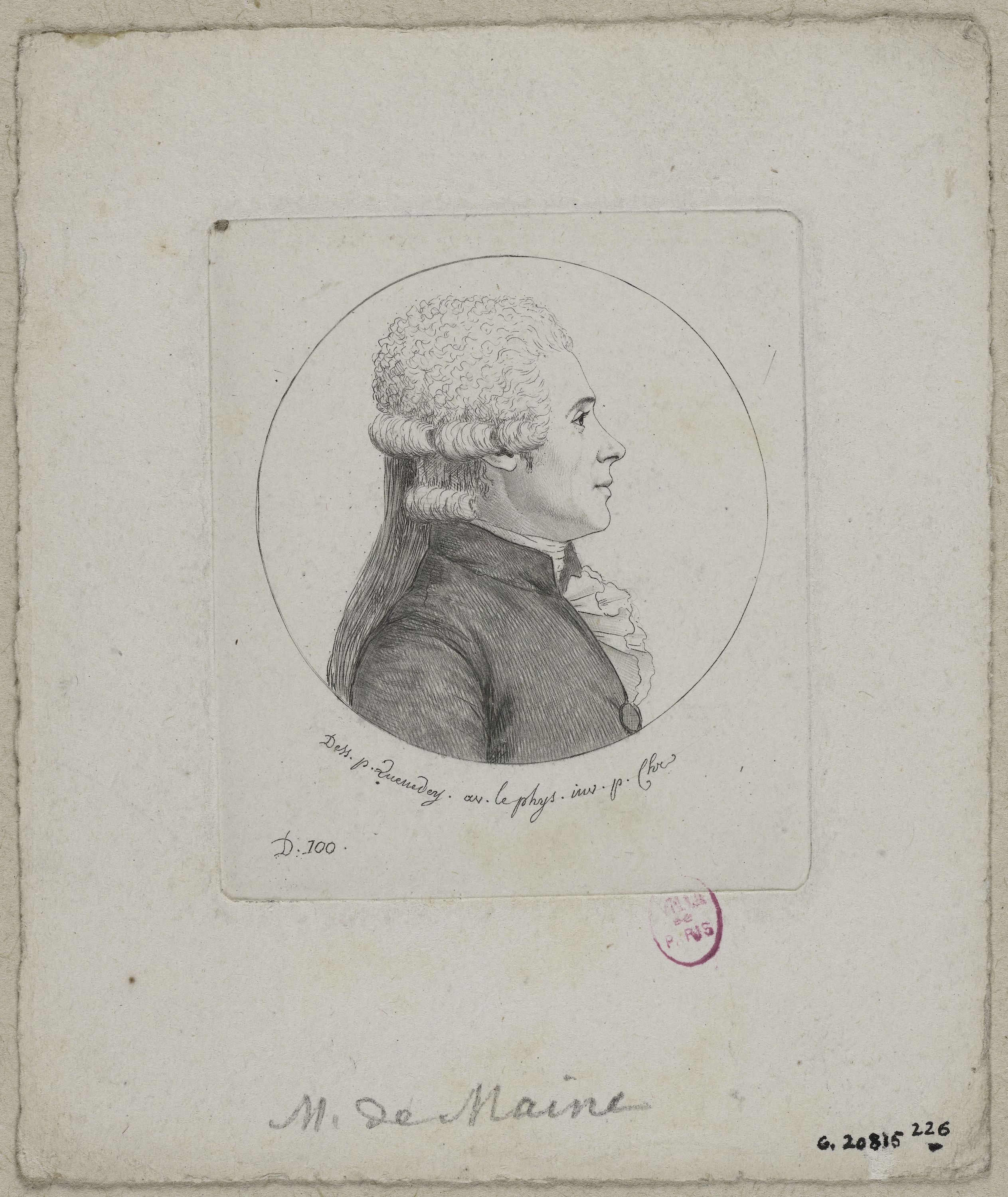 Edmé Quenedey, Portrait de Monsieur de Maine