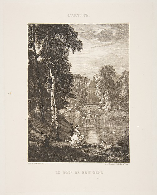 Félix Bracquemond, Le Bois de Boulogne, from "L'Artiste"