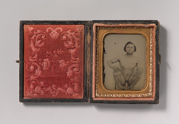 Unknown, [Nude Man Squatting on Chair]