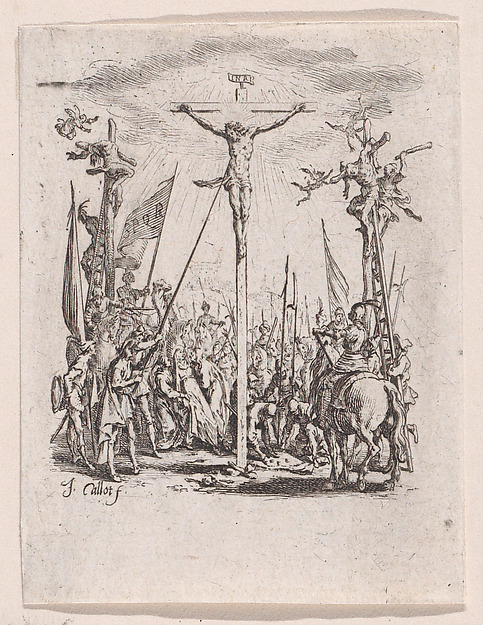 Jacques Callot, Jésus est Percé d'une Lance (Jesus is Pierced with a Spear), from "La Petite Passion" (The Little Passion)