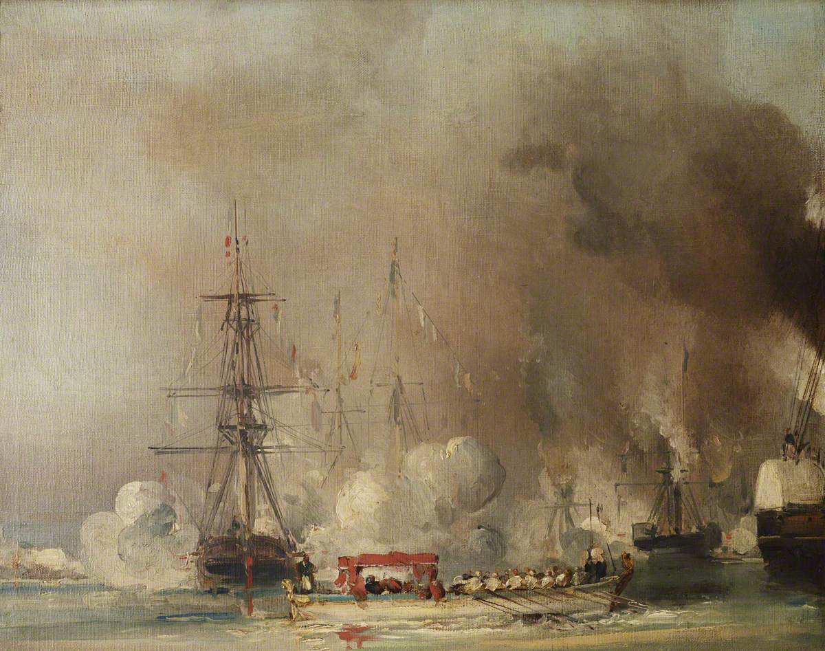 Eugène Isabey, The Departure from Tréport of Queen Victoria, 7 September 1843