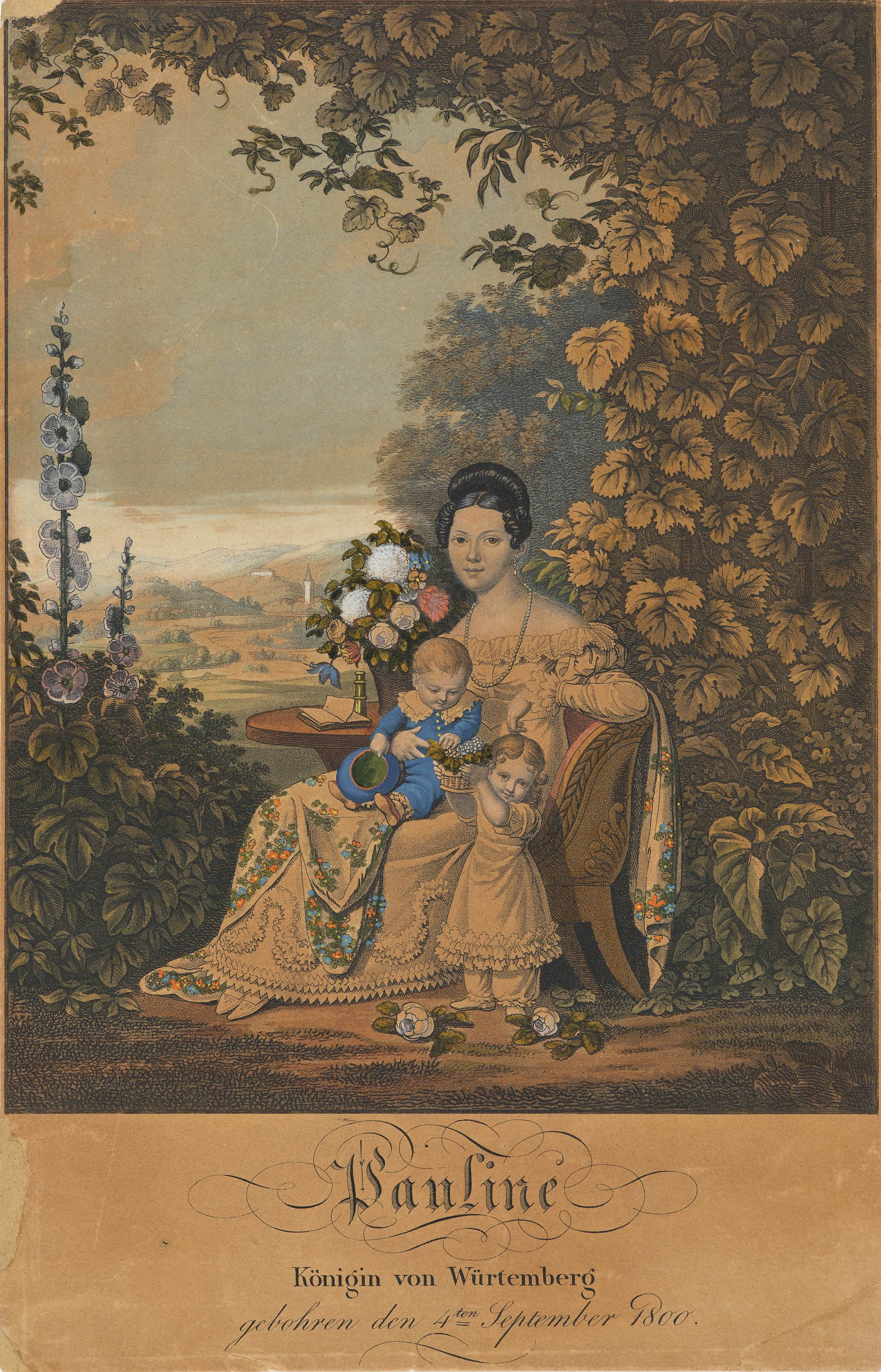 Verlag der G. Ebner'schen Kunsthandlung, Bildnis Pauline mit zwei Kindern