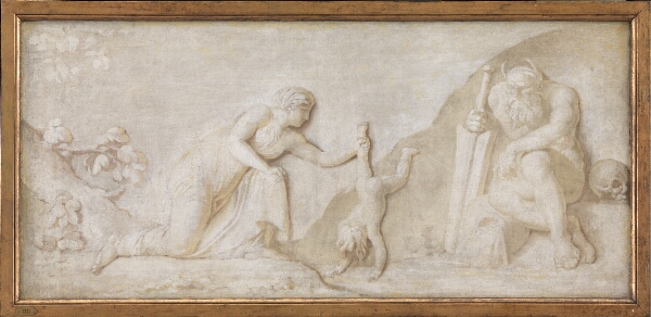 Nicolai Abildgaard, Thetis dypper sin spæde søn Achilleus i floden Styx for at gøre ham usårlig