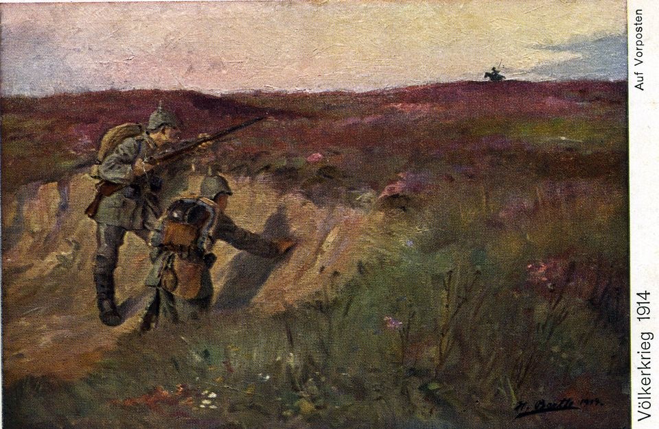 Unknown artist, Bildpostkarte "Völkerkrieg 1914"