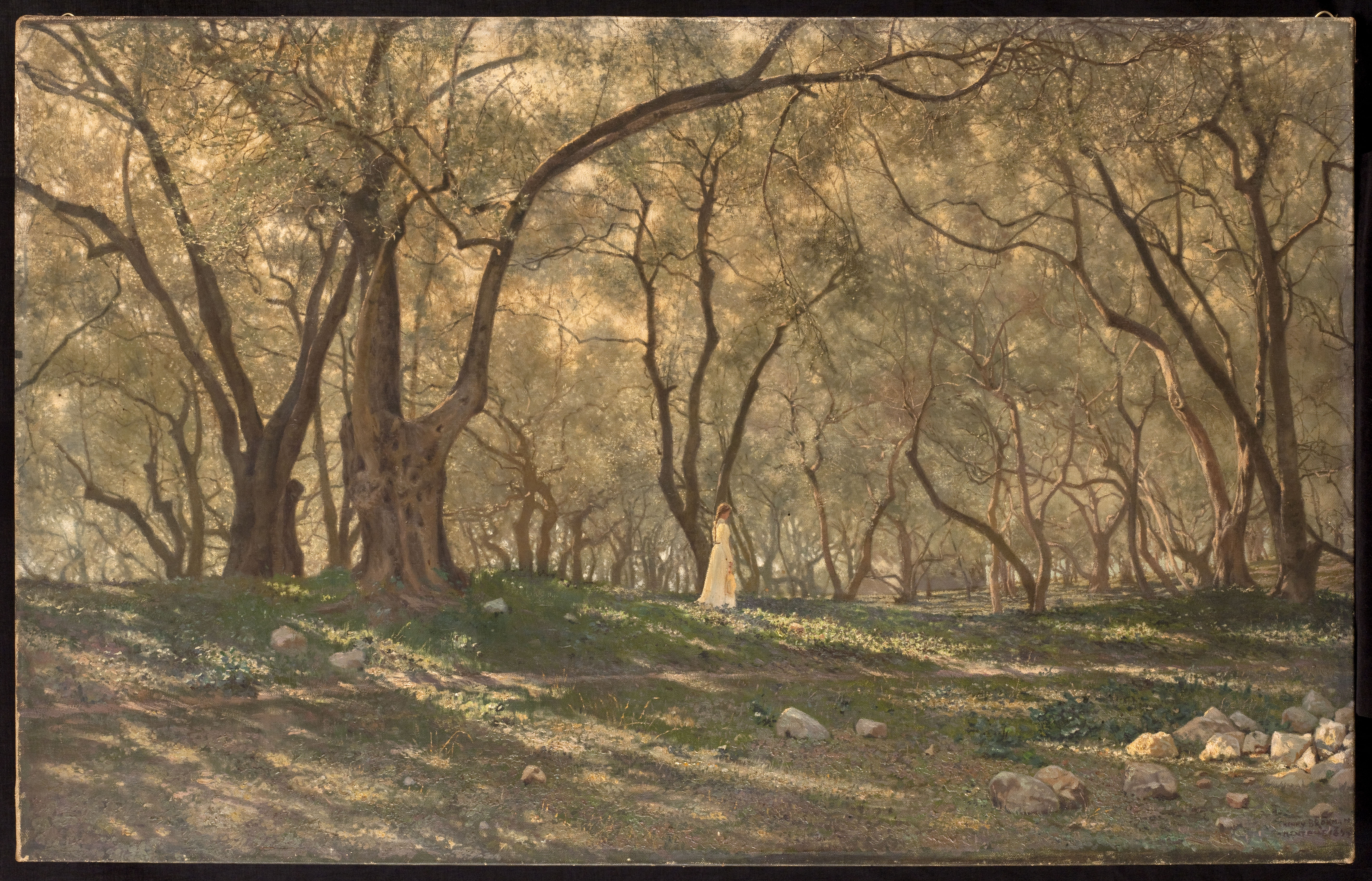 Henry Brokman, Jeune fille sous les oliviers - Menton