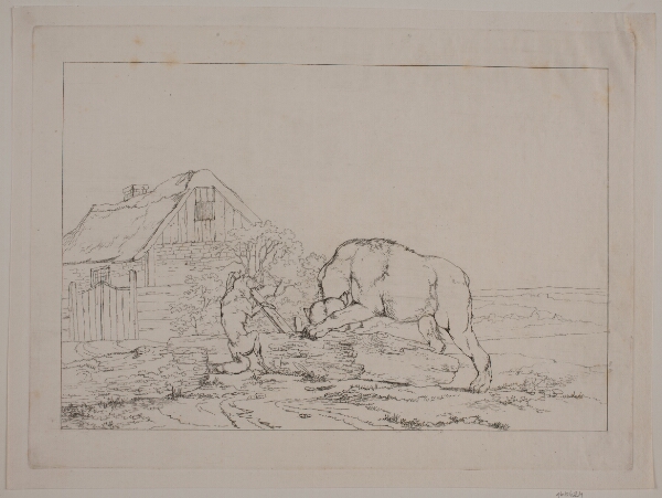 Christian David Gebauer, Bjørnen i klemme. Illustration til "Reineke Fuchs"