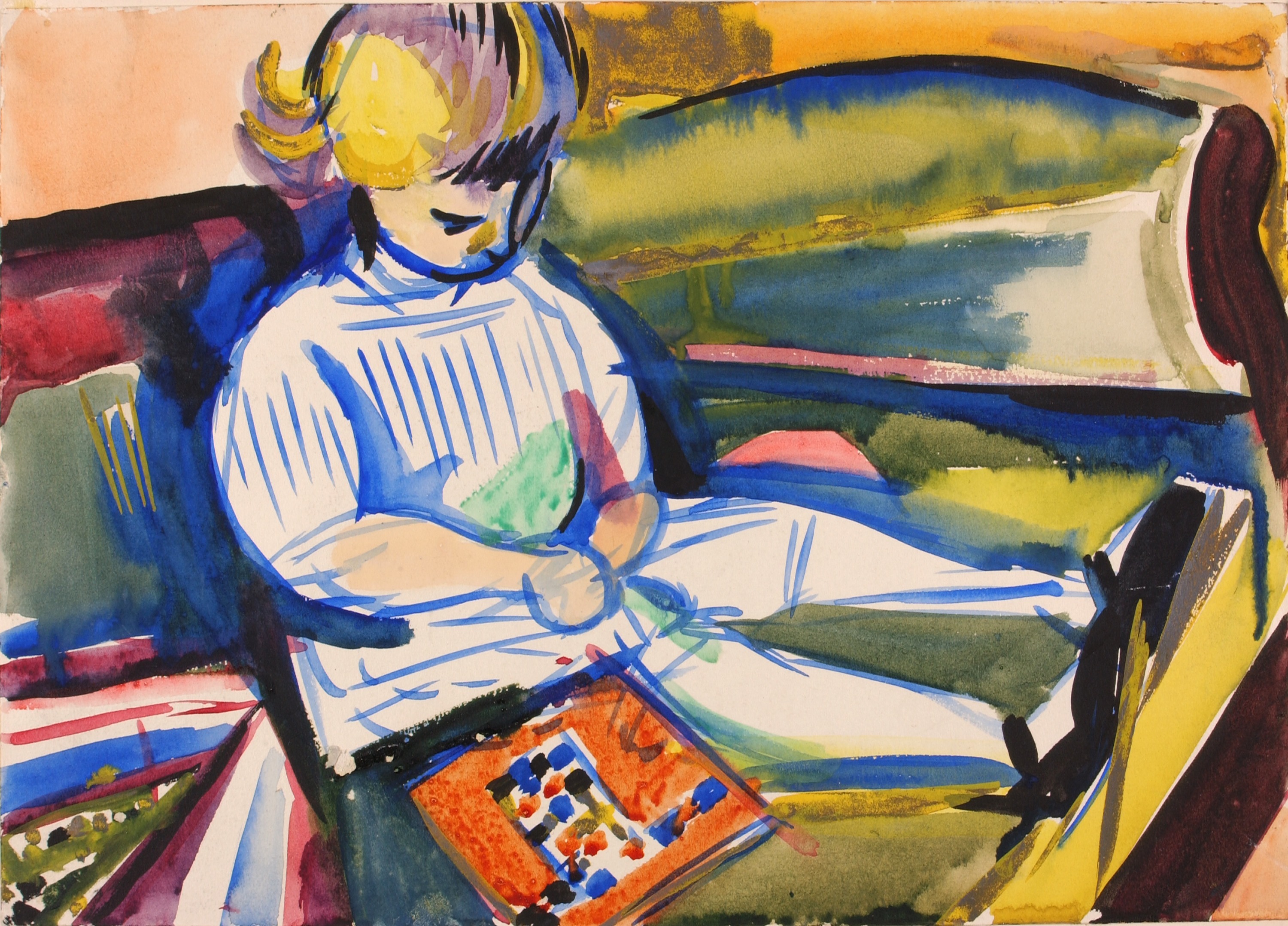 H. Lyman Saÿen, Child on Sofa