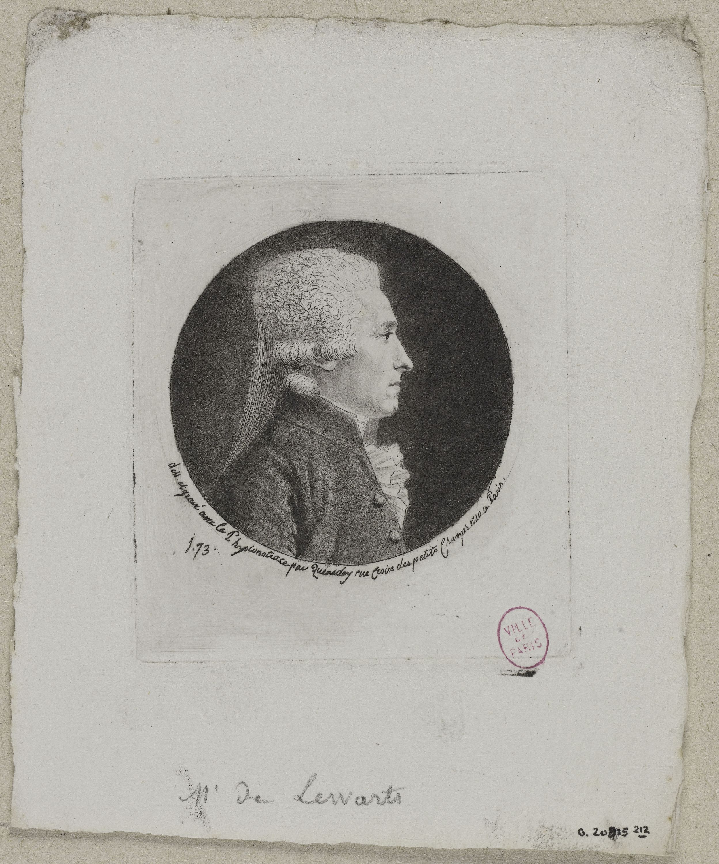 Edmé Quenedey, Portrait de Monsieur de Lewarts