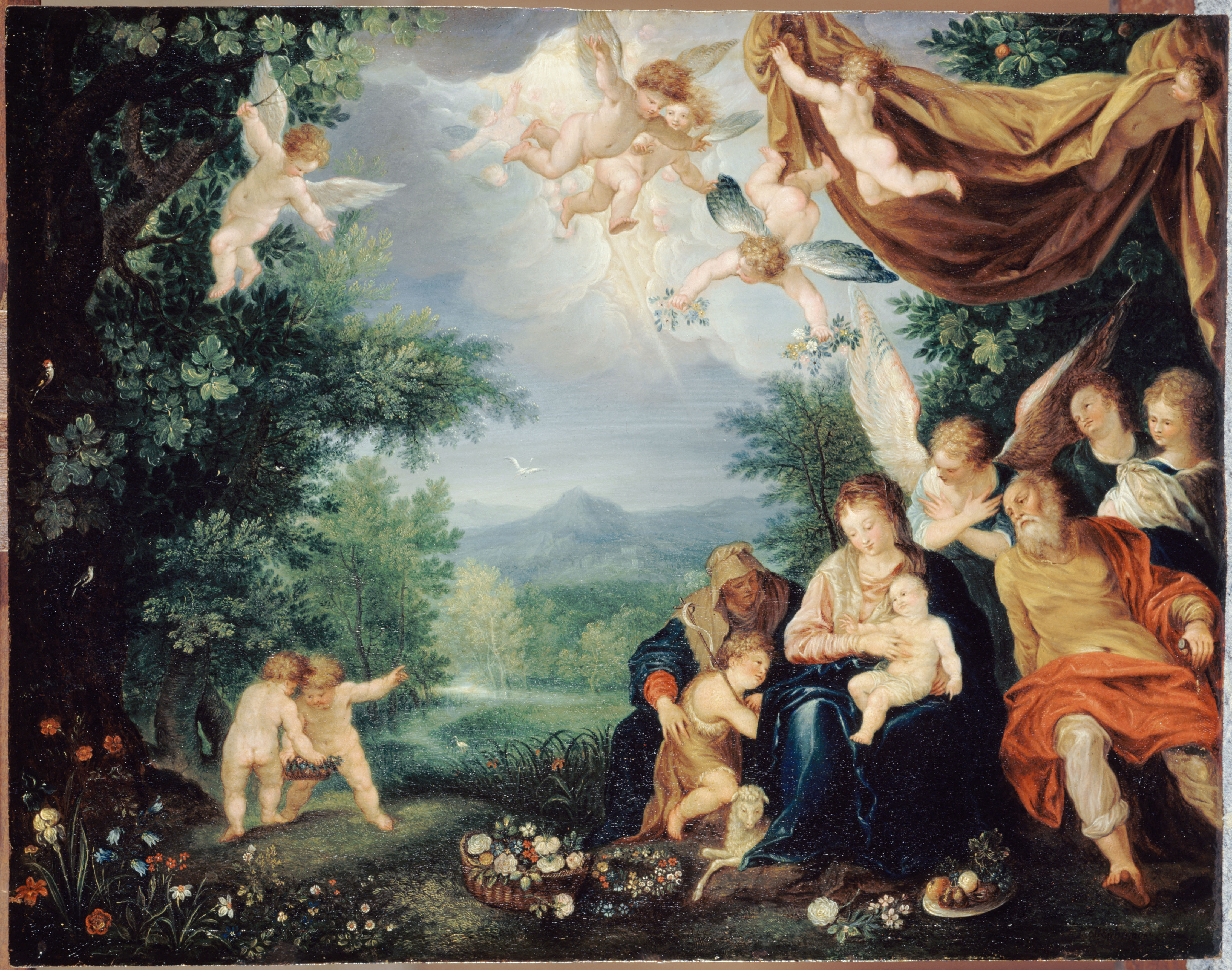 Anonyme, Le Repos de la Sainte Famille pendant la fuite en Égypte, d'après Brueghel de Velours et Johann Rottenhammer