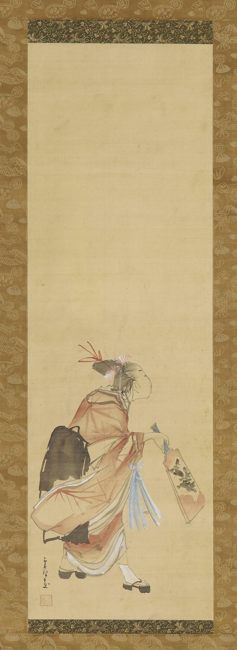 Hishikawa Sori, Girl playing battledore and shuttlecock