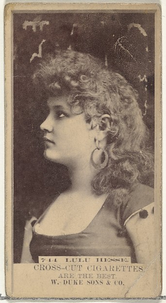 W. Duke, Sons & Co., Card Number 744, Lulu Hesse, from the Actors and Actresses series (N145-3) issued by Duke Sons & Co. to promote Cross Cut Cigarettes