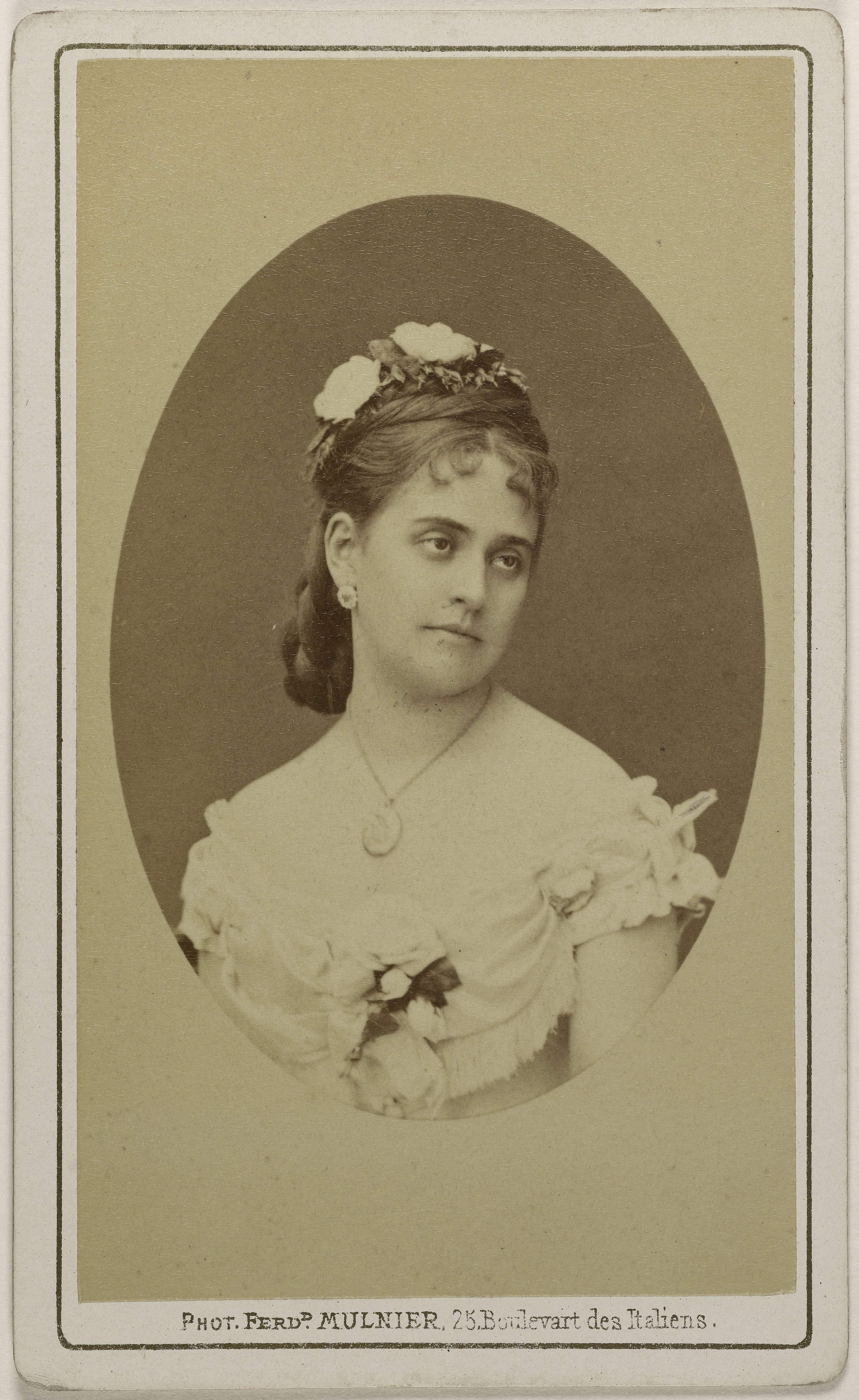 Ferdinand Mulnier, Portrait de Belocca, Anna de, (chanteuse)