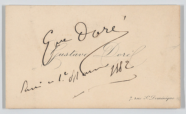 Anonymous, Gustave Doré, calling card