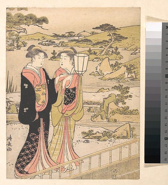 Torii Kiyonaga, Two Women in a Garden