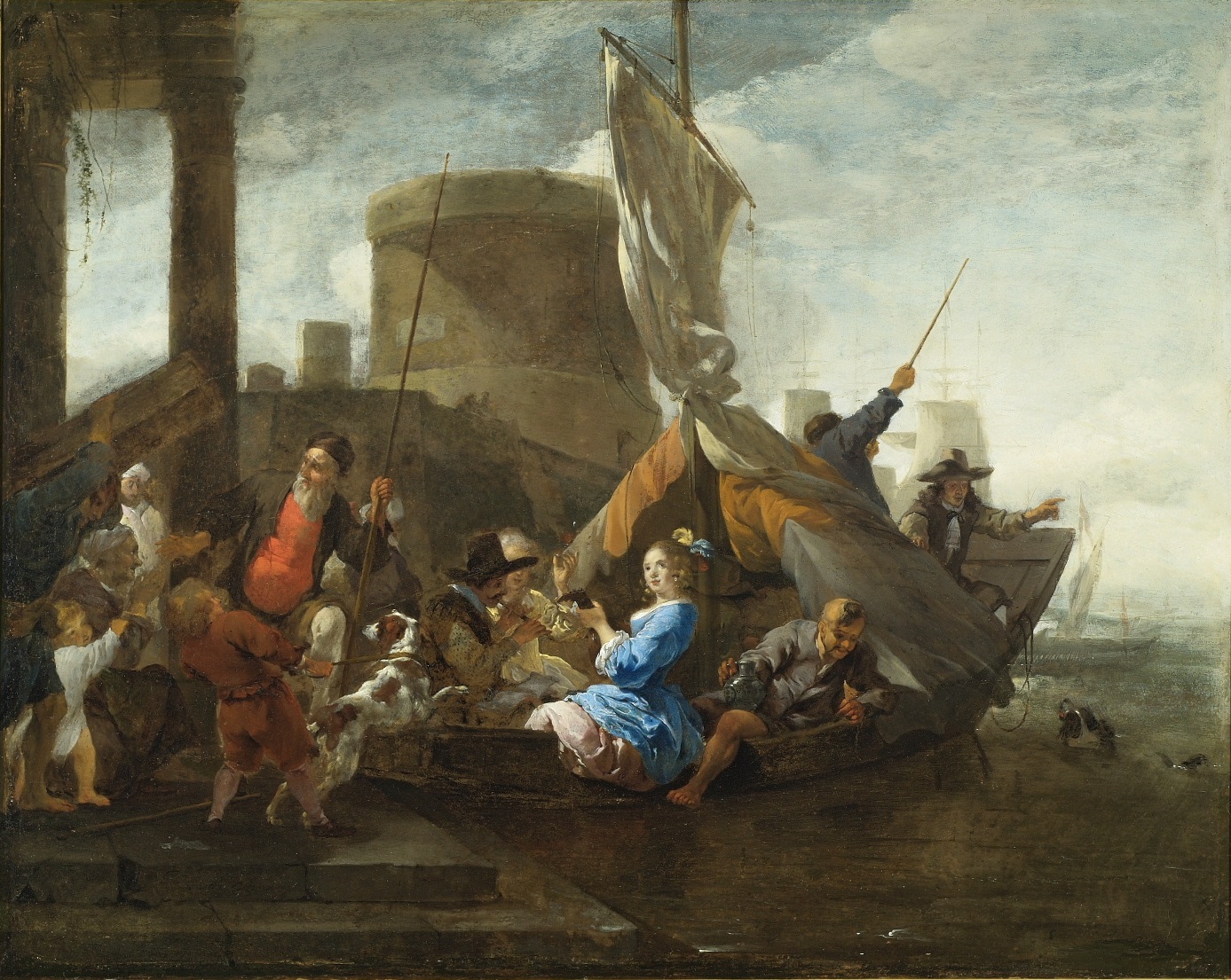 Jan Baptist Weenix, Merry Company on a Ferry