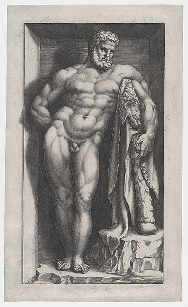 Giorgio Ghisi, The Farnese Hercules, from "Speculum Romanae Magnificentiae"
