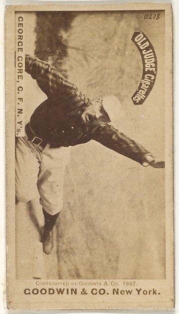 Goodwin & Company, George F. "Piano Legs" Gore, Center Field, New York, from the Old Judge series (N172) for Old Judge Cigarettes