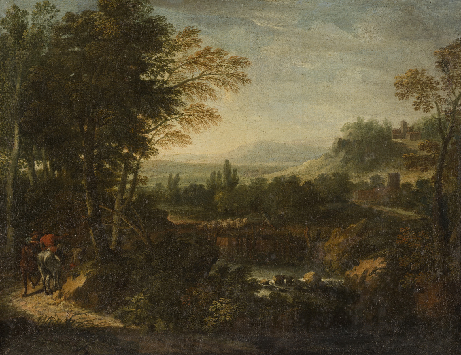 Gaspard Dughet, landscape with two riders