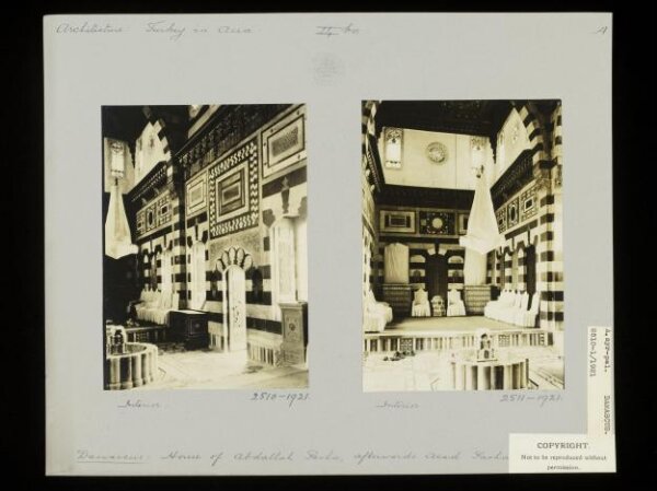 K.A.C. Creswell, Room in Qasr al-'Azm, Damascus