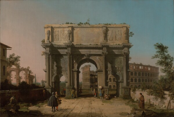 Canaletto, View of the Arch of Constantine with the Colosseum