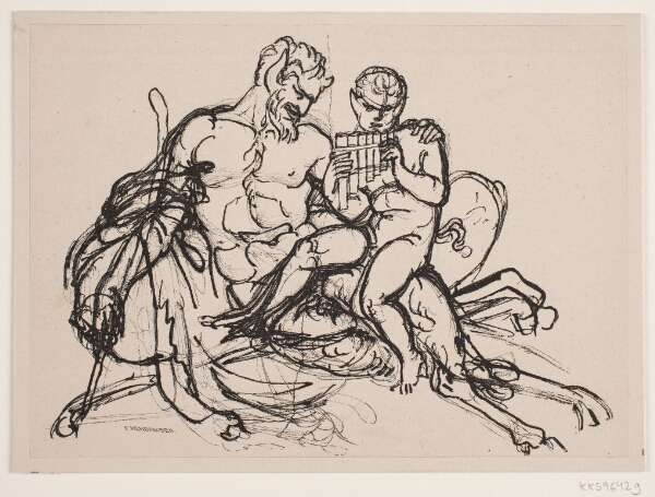 F. Hendriksen, Satyr undervises i at spille syrinx