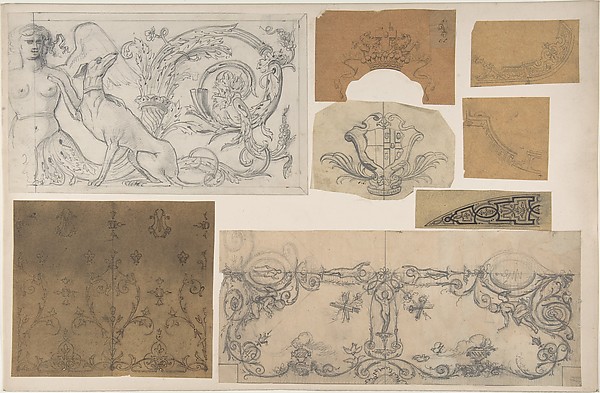Jules-Edmond-Charles Lachaise, Eight Miscellaneous Designs for the de la Rochejaquelein Family