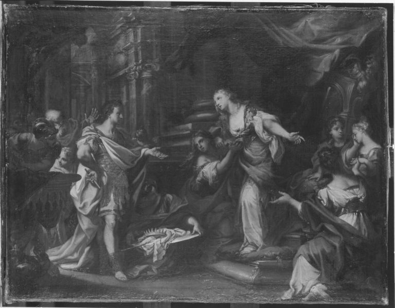 Sebastiano Conca, Cleopatra übergibt Augustus Krone uund Szepter